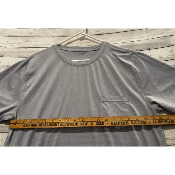 VUORI Mens Tradewind Active Performance Shirt Sz L Gray Short Sleeve Pocket V109 - Picture 9 of 12